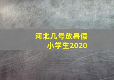 河北几号放暑假 小学生2020